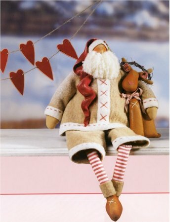 Новогодний Санта-Клаус: выкройка куклы в стиле тильда