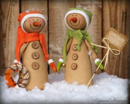 Мастер класс по шитью кофейного снеговика для Нового года